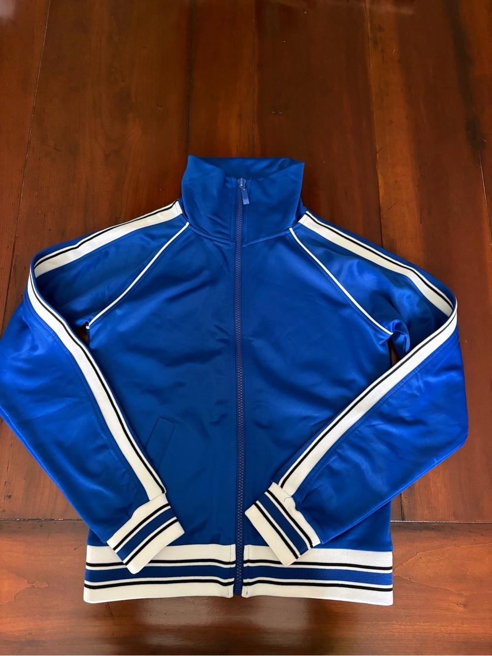 Wet Seal Royal Blue Zip-Up Track Jacket with White Trim